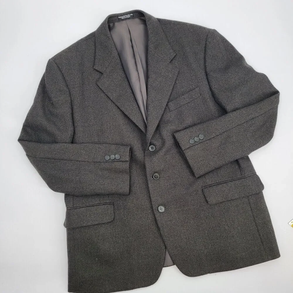 Barrington Mens 44S Gray Lambswool/Cashmere No Vent South Africa Made Blazer